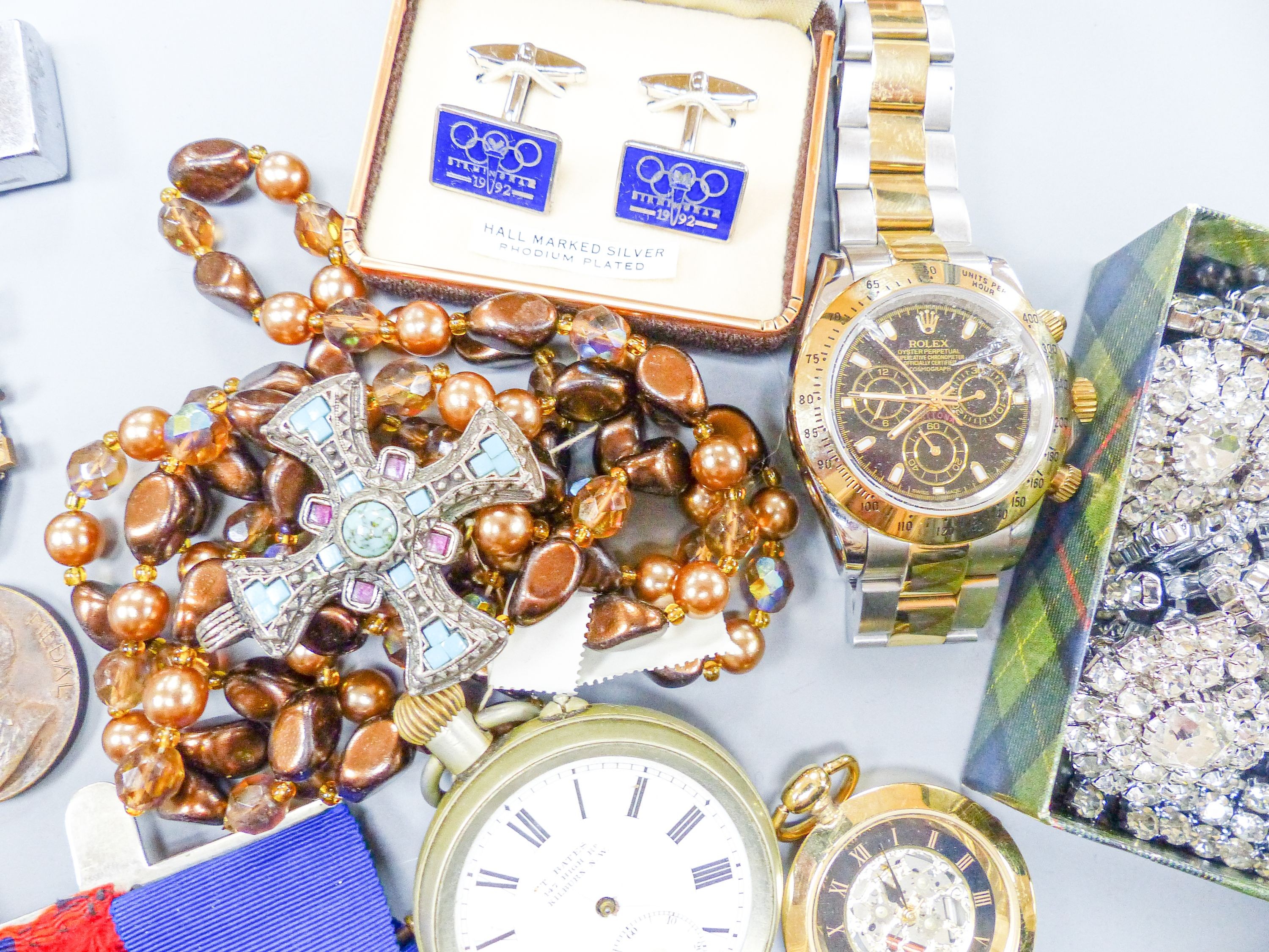 Medals, costume jewellery etc.